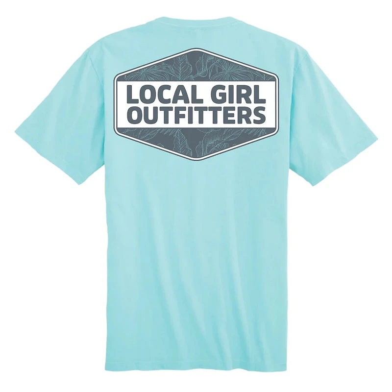 Local Girl Women' s Blue Tropic Diamond Crest Short Sleeve T-shirt