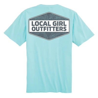 Local Girl Women' s Blue Tropic Diamond Crest Short Sleeve T-shirt