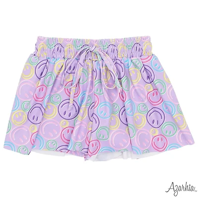 Azarhia Girl's Smiley Butterfly Shorts