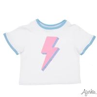 Azarhia Girls Pink Lightning Bolt Tee - Short Sleeve