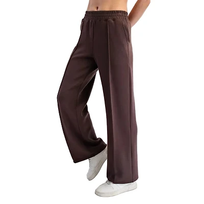 Rae Mode Women's Scuba Pintuck Straight Pant