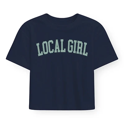 Local Boy Outfitters Women's Graphic Cropped Tee - Arch Jade