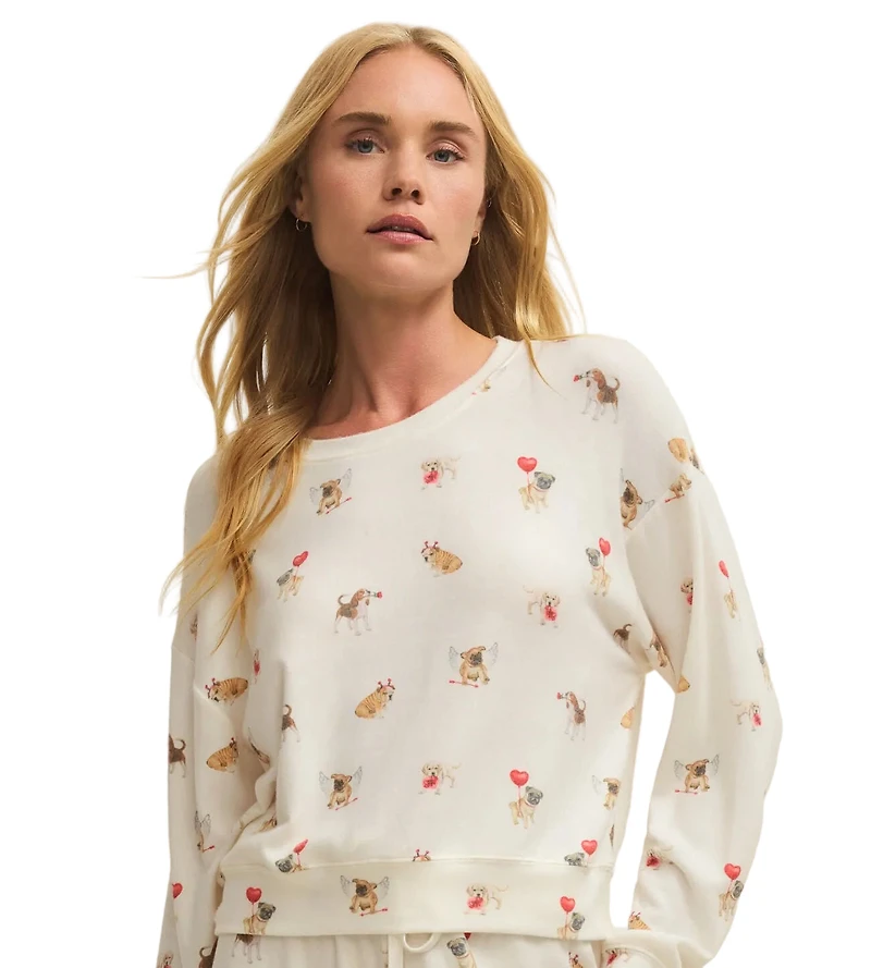 Z Supply Bisous Love Pup Long Sleeve Top