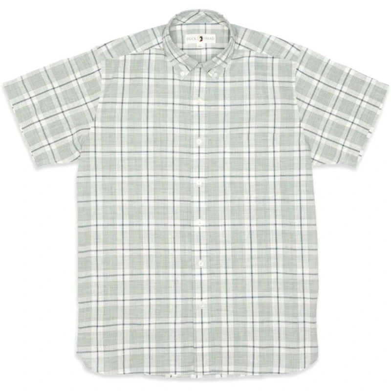 Men's Fanning Plaid Slub Short Sleeve Shirt