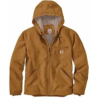 Men's Relaxed Fit Washed Duck Sherpa-Lined Jacket