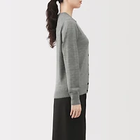 Wool Crew Neck Cardigan
