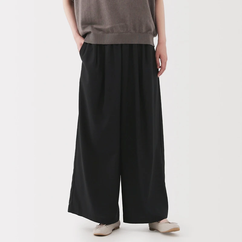 Lyocell Blend Easy Wide Pants