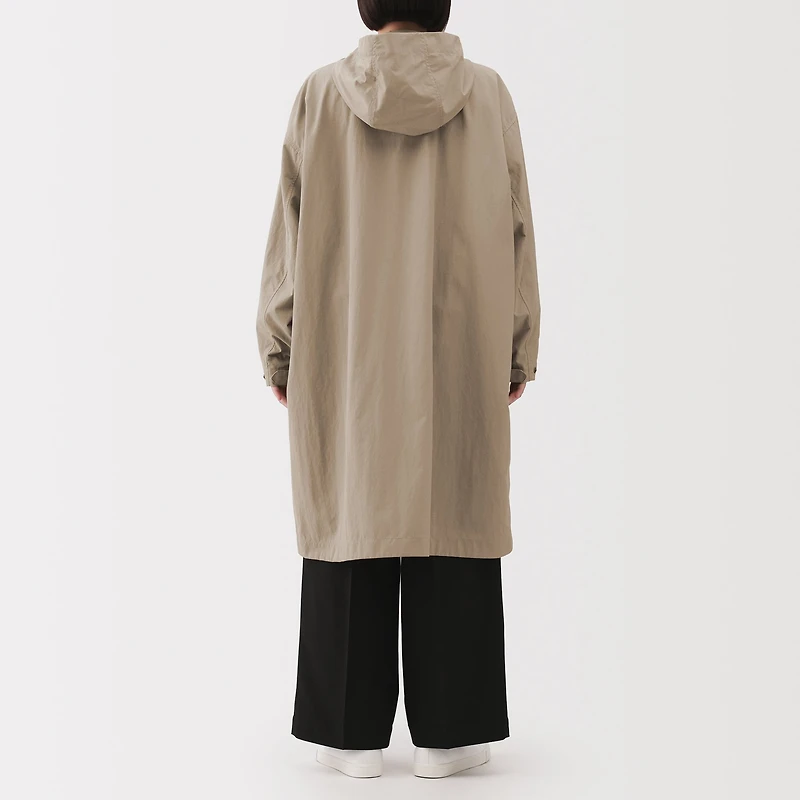 Water Repellent Hooded Long Coat