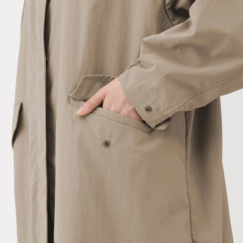 Water Repellent Hooded Long Coat