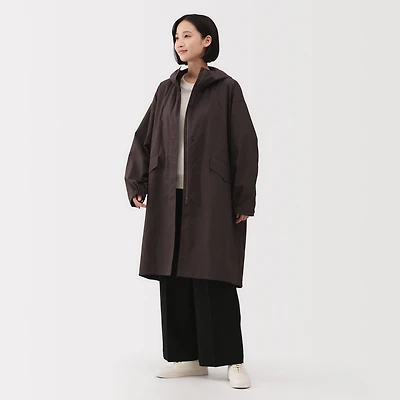 Water Repellent Hooded Long Coat