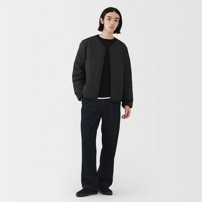 Lightweight Down Collarless Jacket