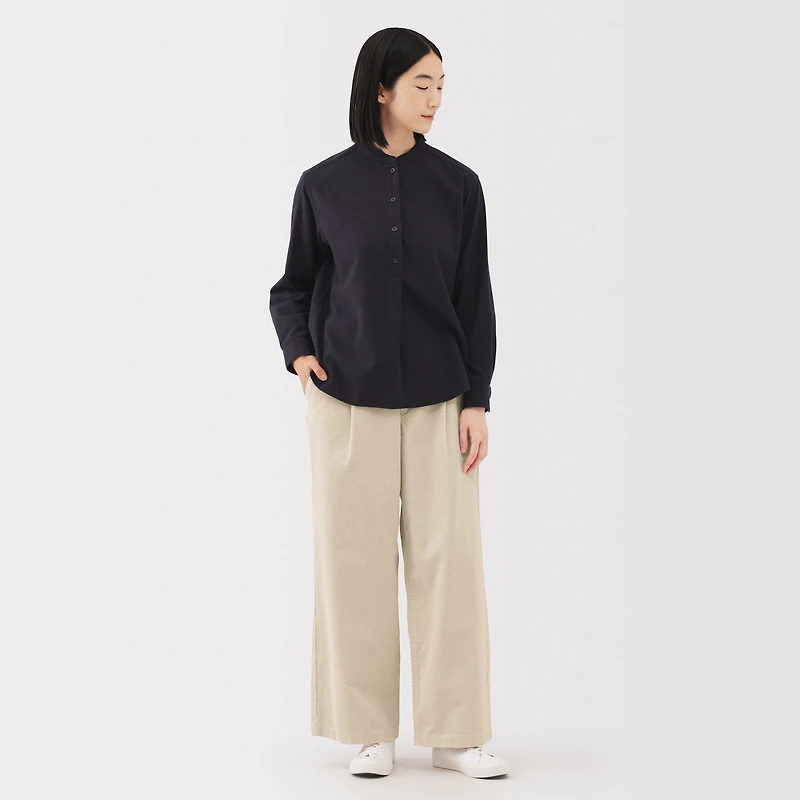 Kapok Blend Corduroy Wide Pants