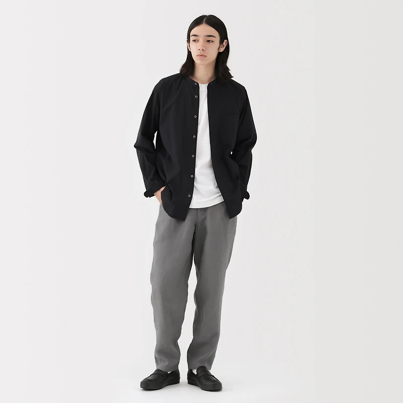 Broadcloth Stand Collar Shirt