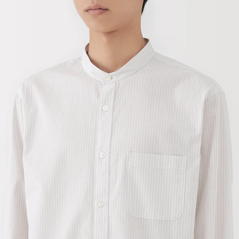 Broadcloth Stand Collar Shirt