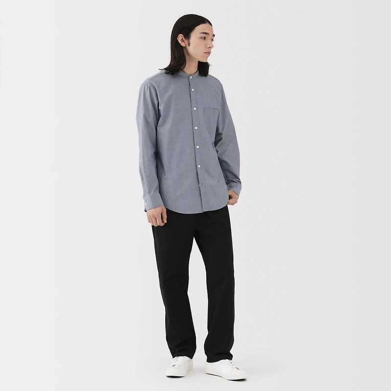 Broadcloth Stand Collar Shirt