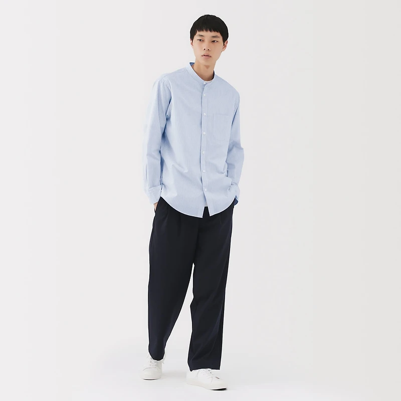 Broadcloth Stand Collar Shirt