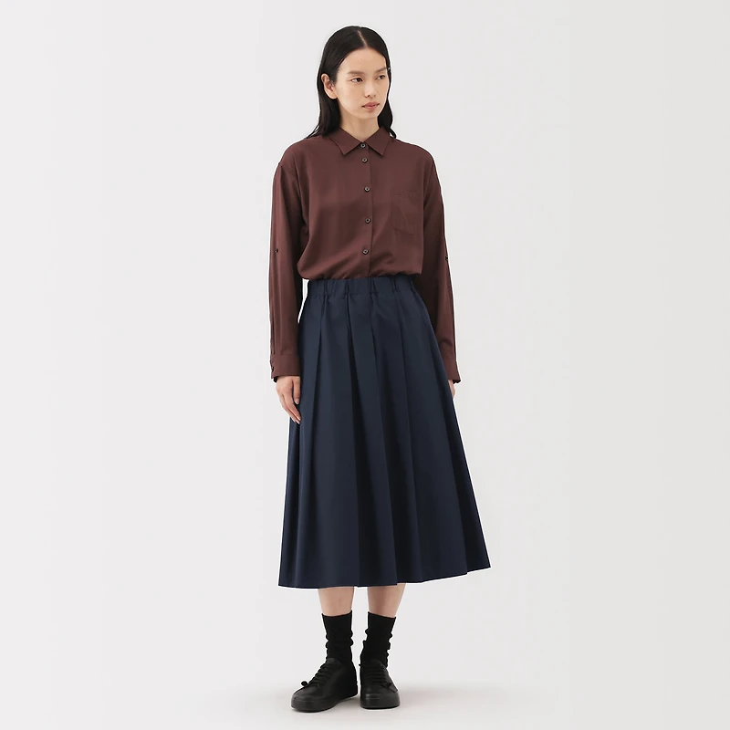 Labo Polyester Cotton Tuck Skirt