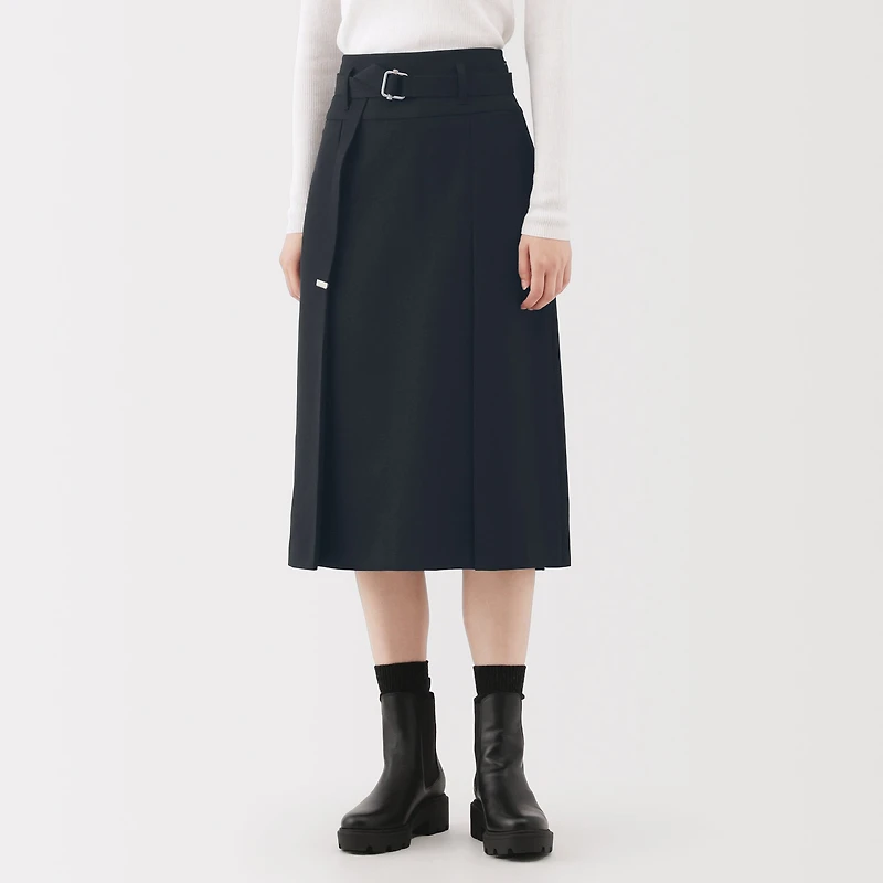 Labo Polyester Twill Tuck Skirt