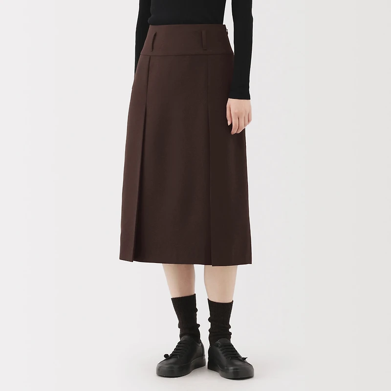 Labo Polyester Twill Tuck Skirt