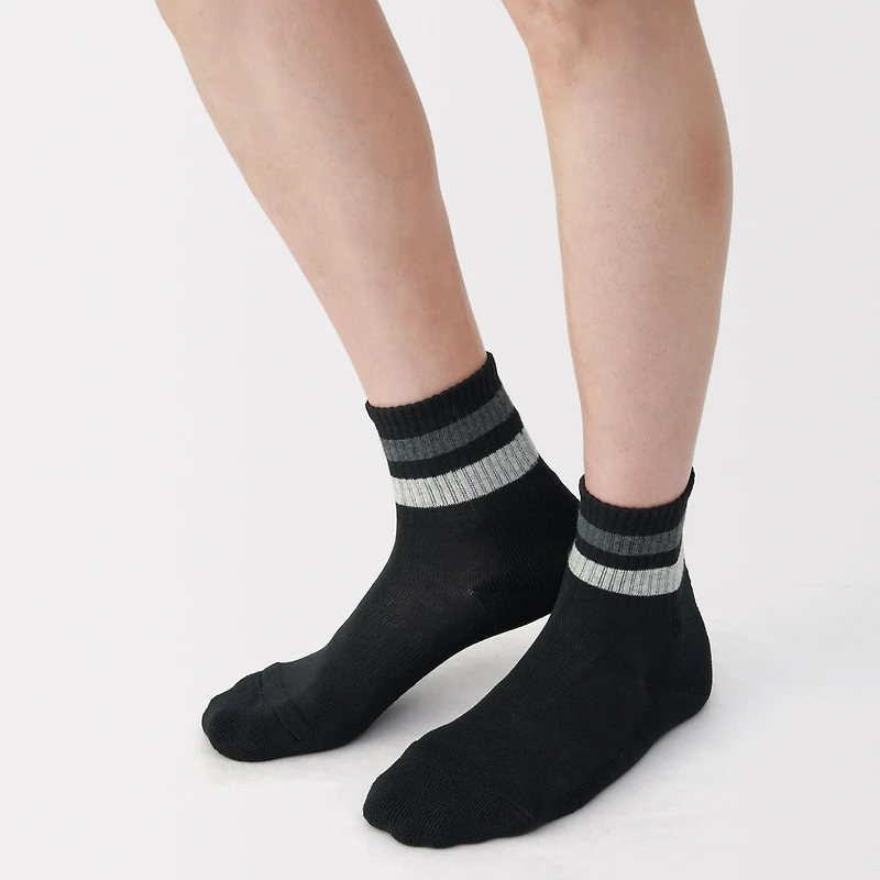 Pile Striped Short Socks