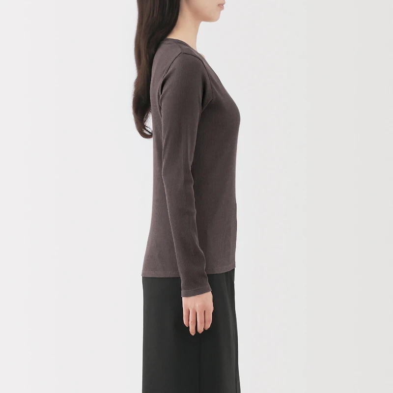 Lyocell Blend Rib Crew Neck T-Shirt
