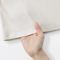 Lyocell Blend Rib Crew Neck T-Shirt