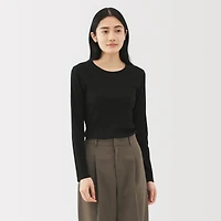 Lyocell Blend Rib Crew Neck T-Shirt