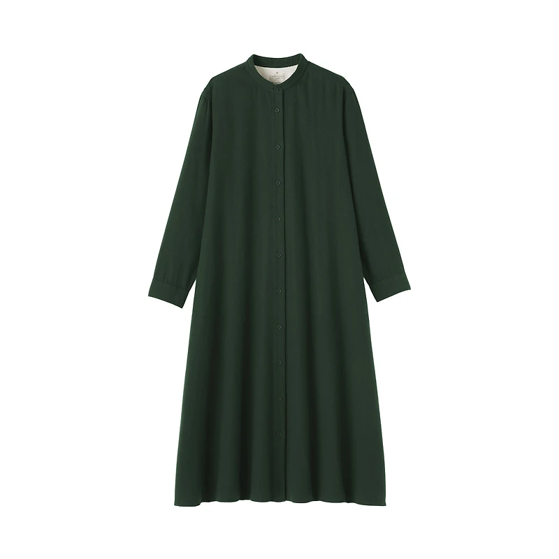 Flannel Stand Collar Dress