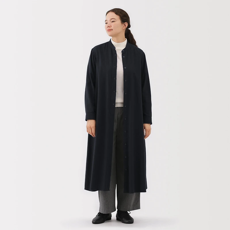 Flannel Stand Collar Dress