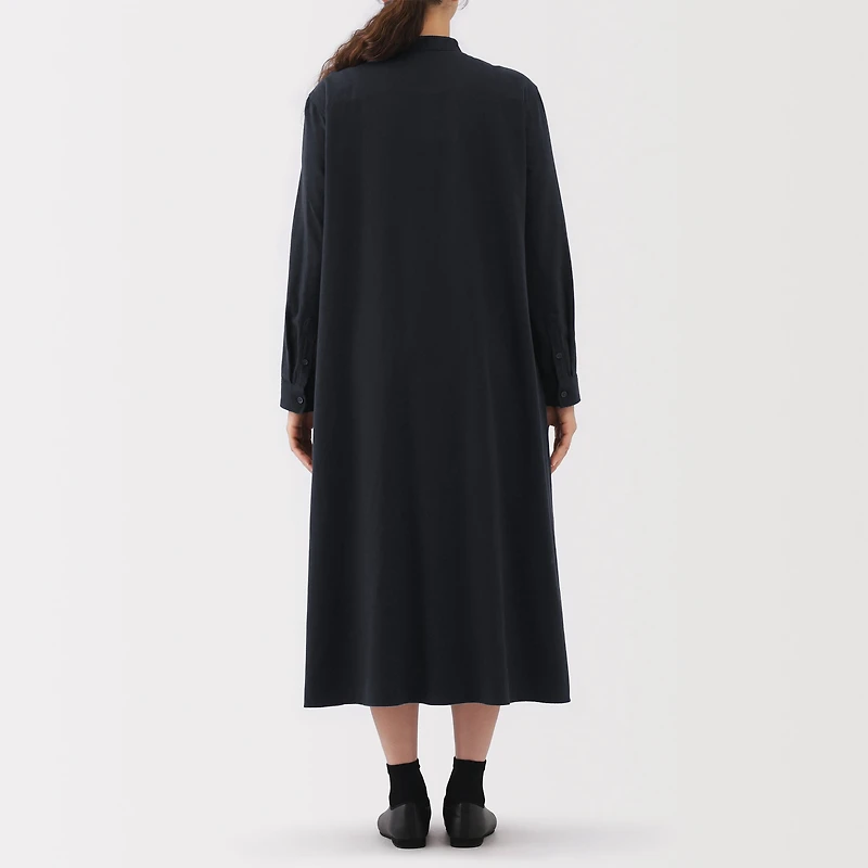 Flannel Stand Collar Dress