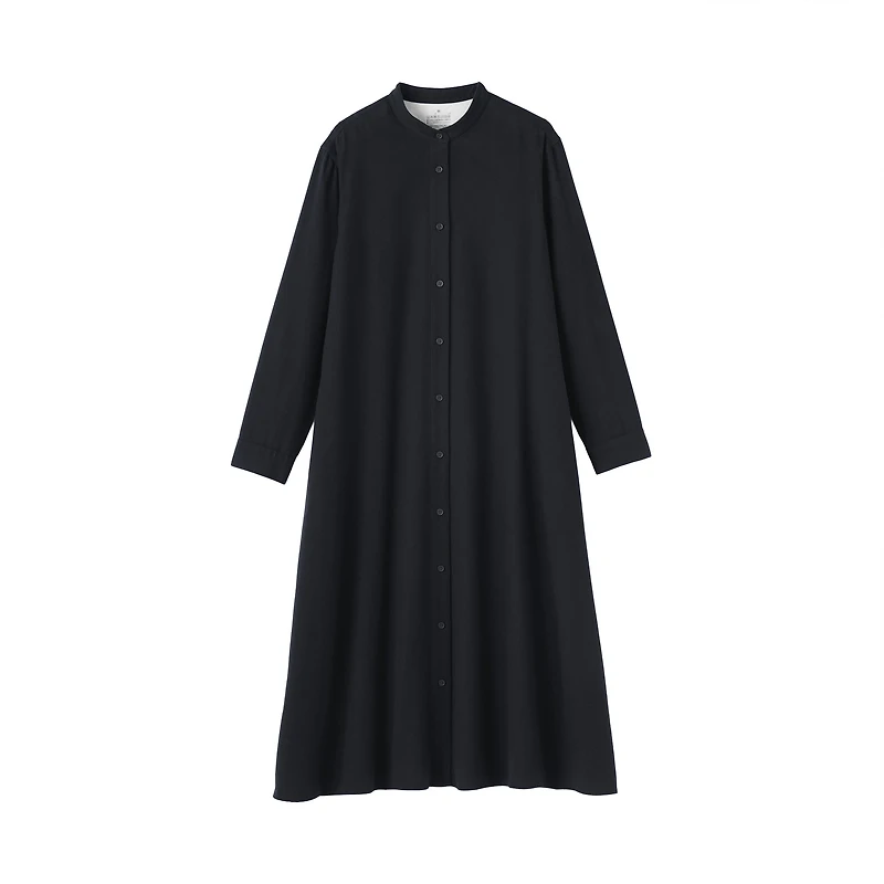 Flannel Stand Collar Dress