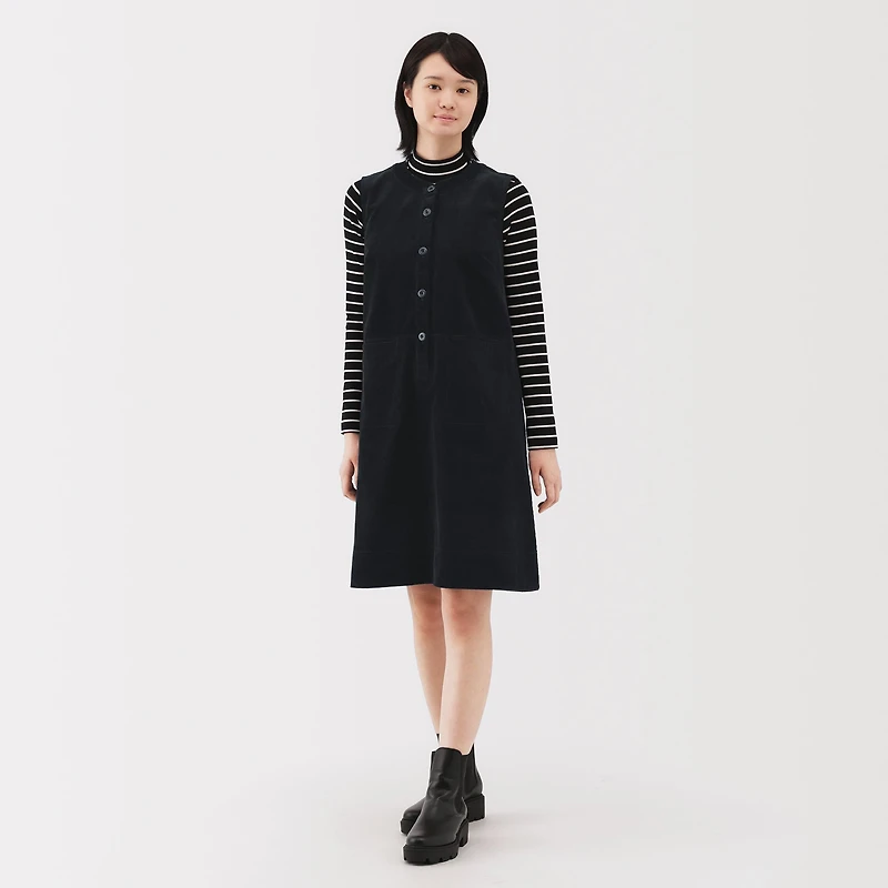 Kapok Blend Corduroy Jumper Dress