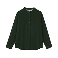 Flannel Stand Collar Blouse
