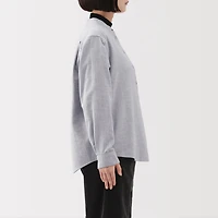Flannel Stand Collar Blouse