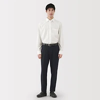 Cotton Semi-Spread Collar Shirt