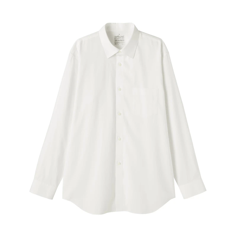 Cotton Semi-Spread Collar Shirt