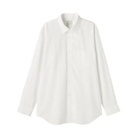 Cotton Semi-Spread Collar Shirt