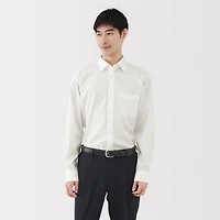 Cotton Semi-Spread Collar Shirt