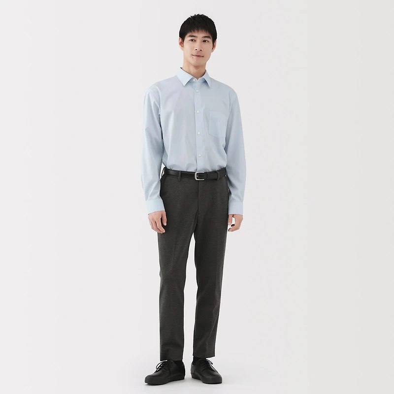 Cotton Semi-Spread Collar Shirt