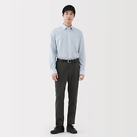 Cotton Semi-Spread Collar Shirt