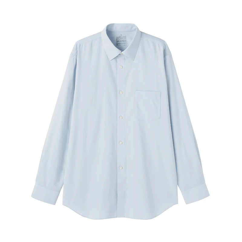 Cotton Semi-Spread Collar Shirt