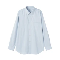 Cotton Semi-Spread Collar Shirt