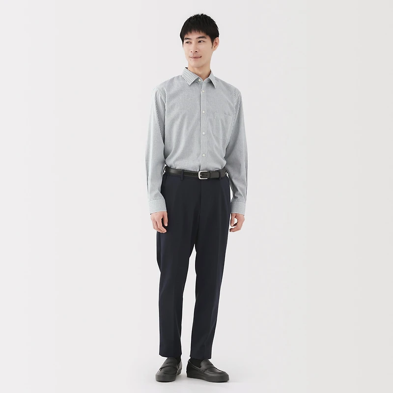 Cotton Semi-Spread Collar Shirt