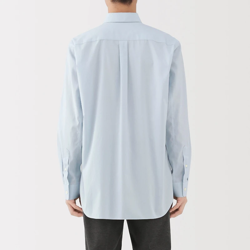 Cotton Semi-Spread Collar Shirt