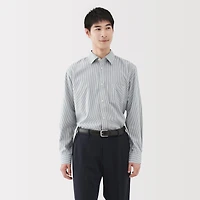 Cotton Semi-Spread Collar Shirt