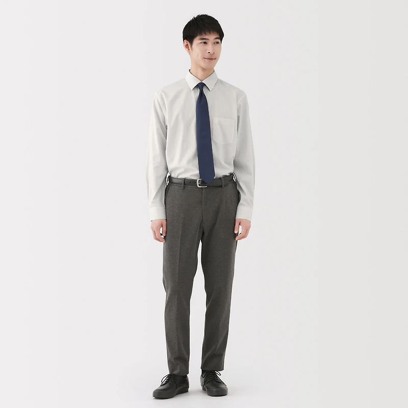 Cotton Semi-Spread Collar Shirt