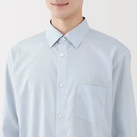 Cotton Semi-Spread Collar Shirt