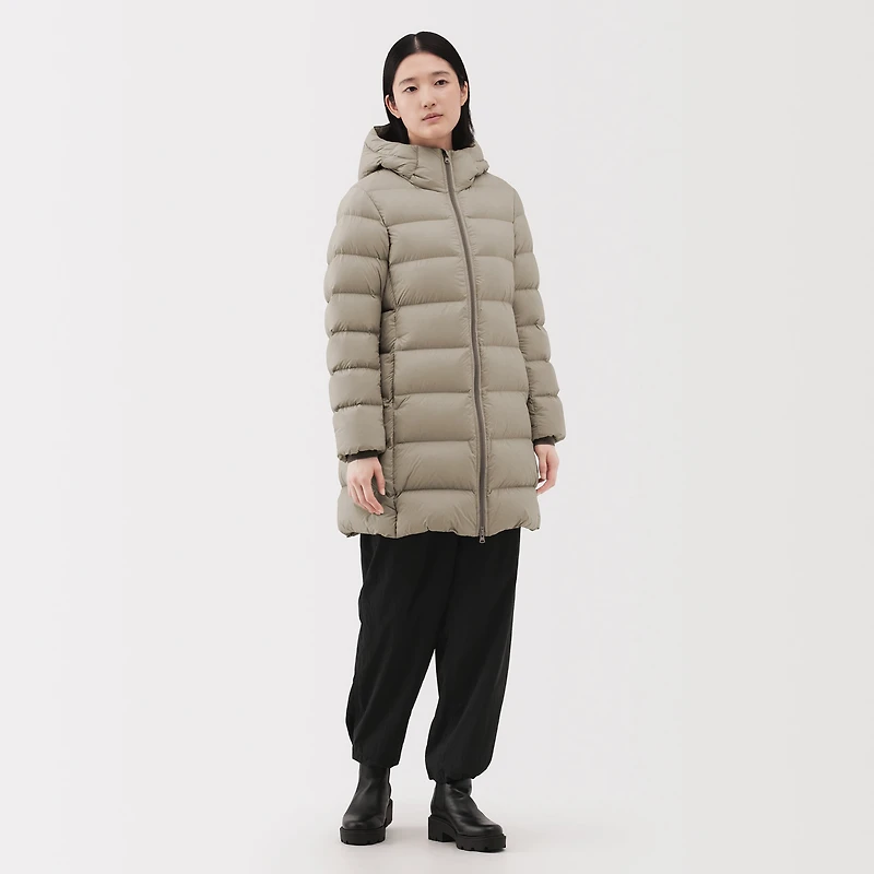 Lightweight Down Hooded Coat