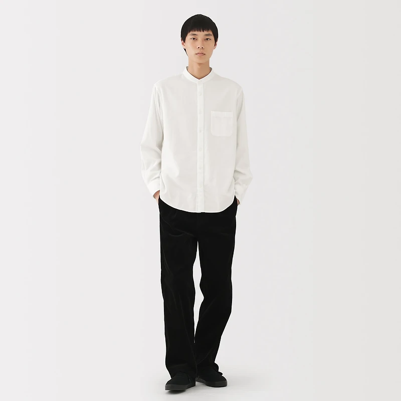 Flannel Stand Collar Shirt
