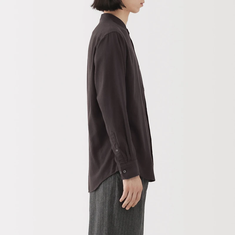 Flannel Stand Collar Shirt